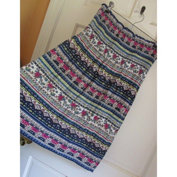 Timing Women's Multicolored Rayon Shirred Sleeveless Sundress Size L - Picture 3 of 5